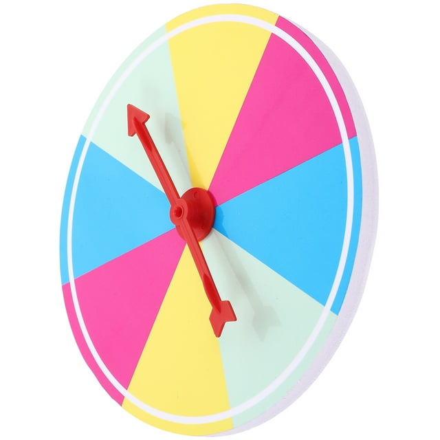 OUNONA Prize Wheel for Parties and Events Rotating Game Prop with Plastic Multi Color 12.6x12.6x0.79 Inches