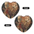 thumbnail image 2 of Easygdp Majestic Cosmic Lion Travel Makeup Mirror, 2X Magnifying Mirror 2-Sided Travel Essential Mirror, Magnetic Portable Mirror-Heart Shape, 2 of 9