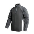 thumbnail image 4 of pstuiky camisa de manga larga para hombre, Camiseta deportiva de manga corta con cuello alto para hombre, color liso, para entrenamiento al aire libre salir tops m, 4 of 6