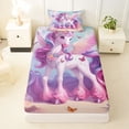 thumbnail image 3 of Erosebridal Pink Animal Unicorn Twin Sheet Sets 3pcs For Girls Boys,Kids Flying Butterflies Bedding, 3 of 5