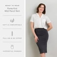 thumbnail image 5 of Fishers Finery Women's Ecofabric Ponte Stretch Midi Pencil Skirt; Pull On Soft Cotton Bodycon Form Fit (Burgundy, M), 5 of 6