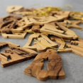 thumbnail image 1 of 20 Ornamentos Pequeños de Madera de Olivo de Jerusalén, 1 of 3