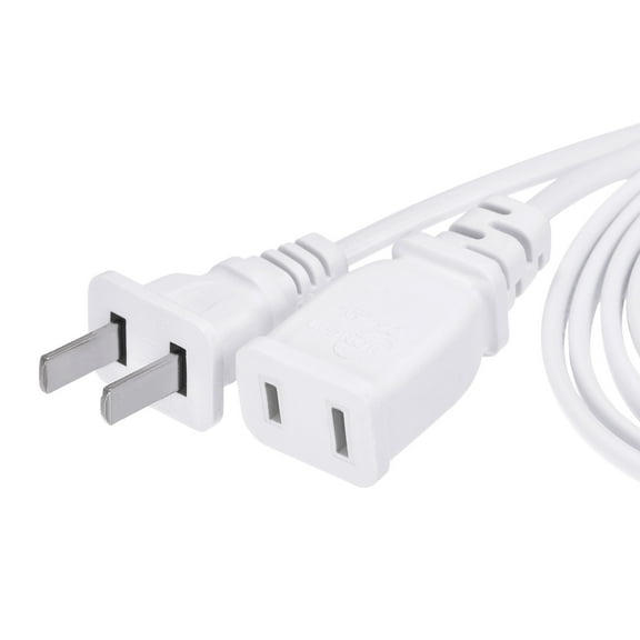 Uxcell Power Extension Cable 2 Pin 1.5M Length Male/Female Outlet Extension Cord White