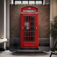 thumbnail image 3 of Telephone Booth Shower Curtain London Streets UK Red Brick Shower Curtain Retro Romantic England City Scenery Old Street Vintage Building Bathroom Decor Set with 12 Hooks 72x72 Inches, 3 of 6