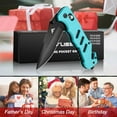 thumbnail image 2 of FLISSA Folding Pocket Knife with Clip, Glass Breaker and Seatbelt Cutter, Survival Knife for Emergency Rescue Situations, EDC Knife for Tactical, Hunting, Camping, Unique Gifts for Dad, Father-Blue, 2 of 9