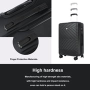 Travelhouse 4 Piece Hardshell Luggage Set Hardside Lightweight Suitcase with TSA Lock Spinner Wheels.(Black)