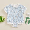 thumbnail image 2 of Bagilaanoe Newborn Baby Girl Boy Easter Rompers Print Short Sleeve Bodysuits 3M 6M 12M 18M Infant Casual One Piece Short Jumpsuit, 2 of 7