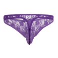 thumbnail image 5 of Mens Underwear Men Lingerie Floral Lace Semi See-through Bikini Briefs T-back Underwear, 5 of 8