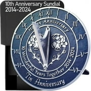 10th Tin Wedding Anniversary Sundial Gift 10" diameter