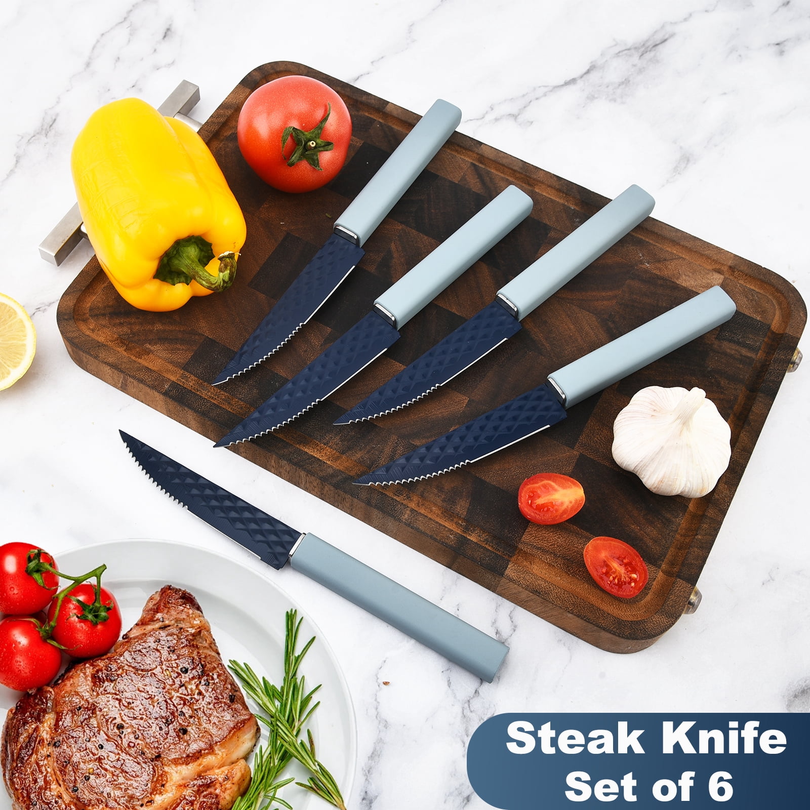 In-Drawer Kitchen Knife Set, 12 Pieces Knife Block Set with In-Drawer Knife Organizer, Sharp & Non-stick Stainless Steel Chef Knife Set, Kitchen Knives Set for Kitchen Home Apartment