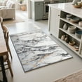 thumbnail image 2 of Cydiria Modern Abstract Marble Faux Wool Area Rug, 2' x 3', Gray, 2 of 10