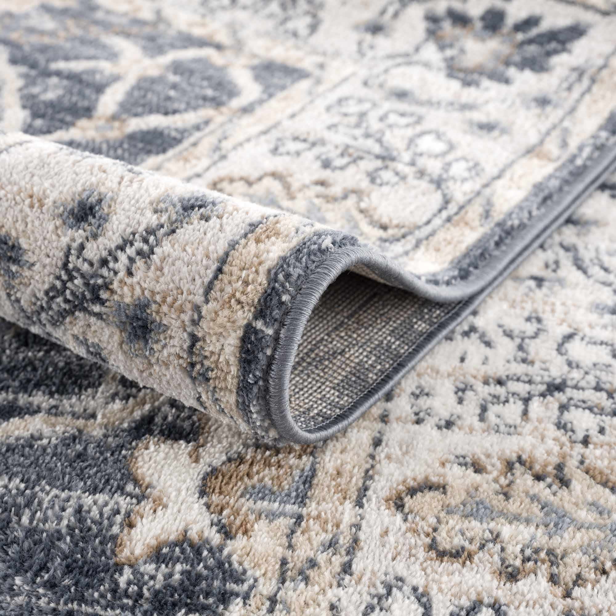 Hauteloom Scalby Living Room, Bedroom Area Rug - Blue, Beige - 7'9" x 9'6"