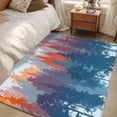 thumbnail image 4 of Boho Forest Silhouette Area Rugs 3'x5', Washable Small Throw Rugs for Living Room Bedroom, Retro Abstract Forest Trees Blue Indoor Outdoor Rug Non-Slip Low Pile Carpet Runner Reversible Floor Mats, 4 of 8