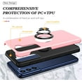 thumbnail image 6 of Shockproof Case for Samsung Galaxy S22 Plus/S22+ 5G, [Embedded Finger Ring]  Grade Phone Case Cover with Reinforced Metal Stand Kickstand [Support Magnetic Car Holder] for S22+, Pink, 6 of 13