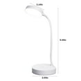 thumbnail image 3 of Lampe de Bureau LED Rechargeable Batterie au Lithium 1200mAh / Protection des Yeux / Gradation Réglable 3 Couleurs / Tuyau Flexible / Chargement USB / Veilleuse d'Étude et de Lecture / Blanc / 10x24x8cm, 3 of 8