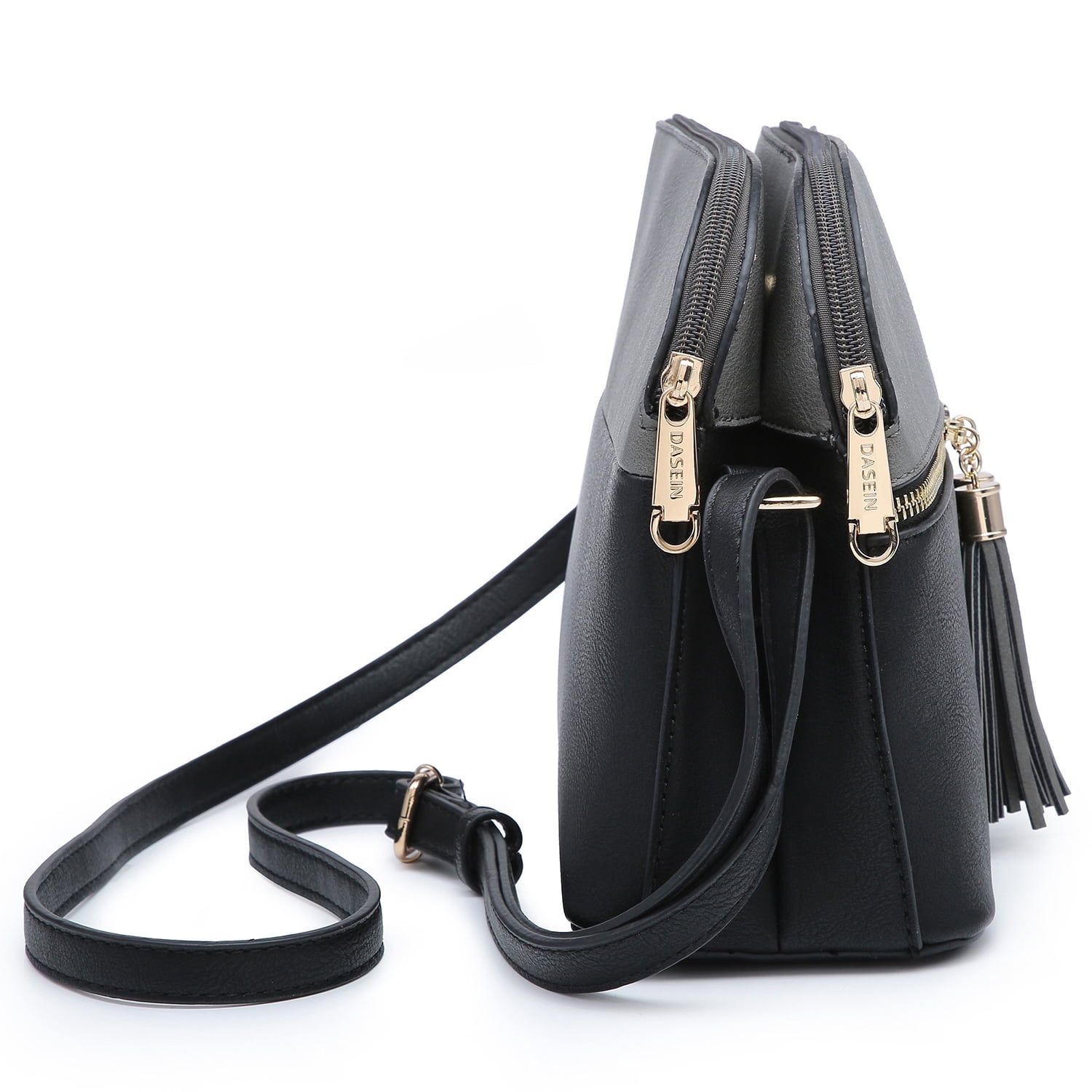 Dasein Women Tassel Zipper Pocket Crossbody Bag Shoulder Purse Fashion Travel Bag with Multi Pockets
