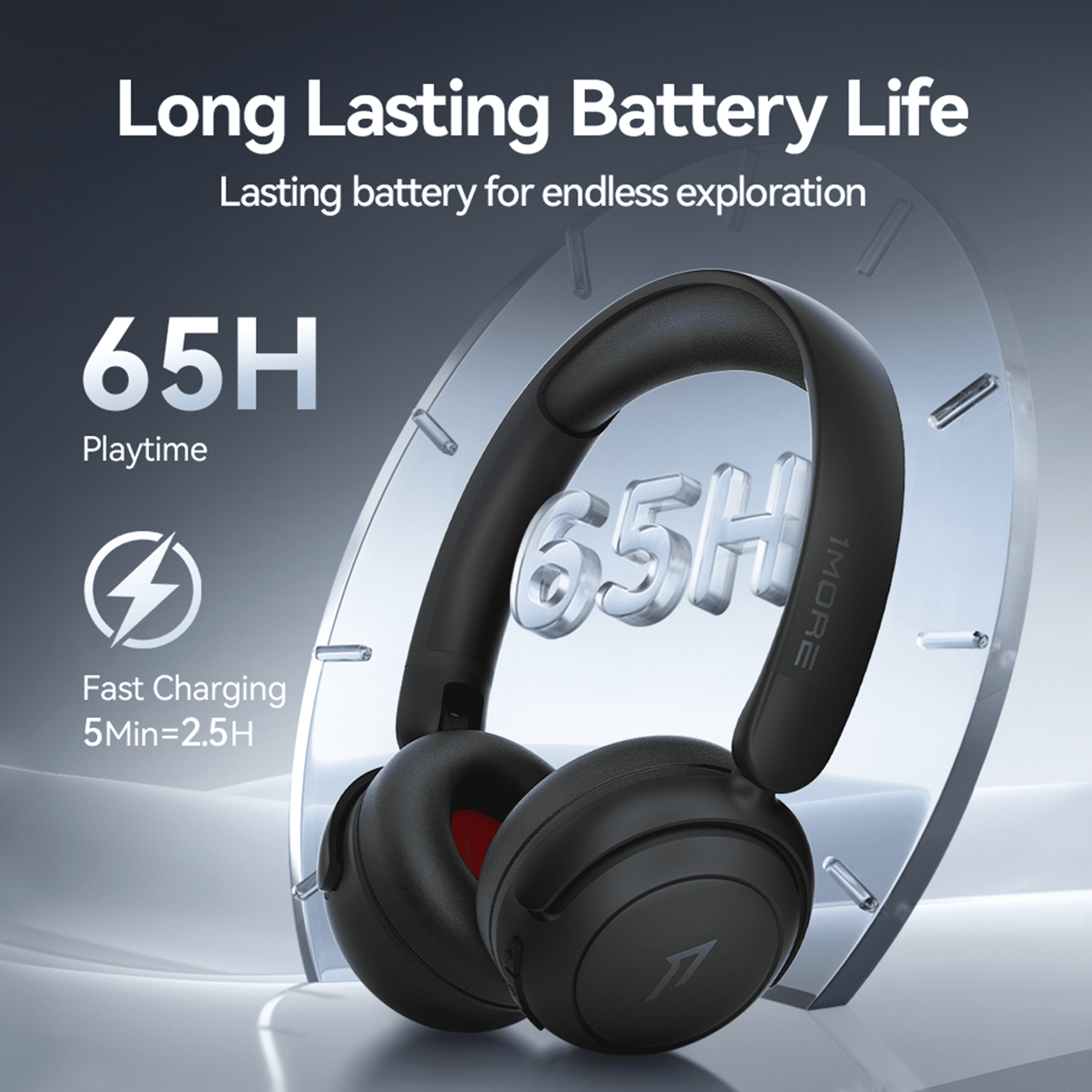 1MORE Sonoflow Mini HQ20 Noise Cancelling Bluetooth over-Ear Headphones, Black