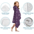thumbnail image 7 of Purple Sun Moon Triangle Pattern Hooded Bath Towel，50"x30" for Ages 3 To 12 Kids, Quick Dry Lightweight Soft Microfiber Hood Beach Towel Cover Up for Kids, 7 of 7