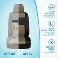thumbnail image 6 of BDK PolyPro Seat Covers Full Set in Beige on Black – Front and Rear Split Bench Seat Covers for Cars, Easy to Install , Car Accessories for Auto Trucks Van SUV, 6 of 11