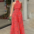 thumbnail image 1 of Women high-waisted strappy slim-fit jumpsuit, 1 of 5