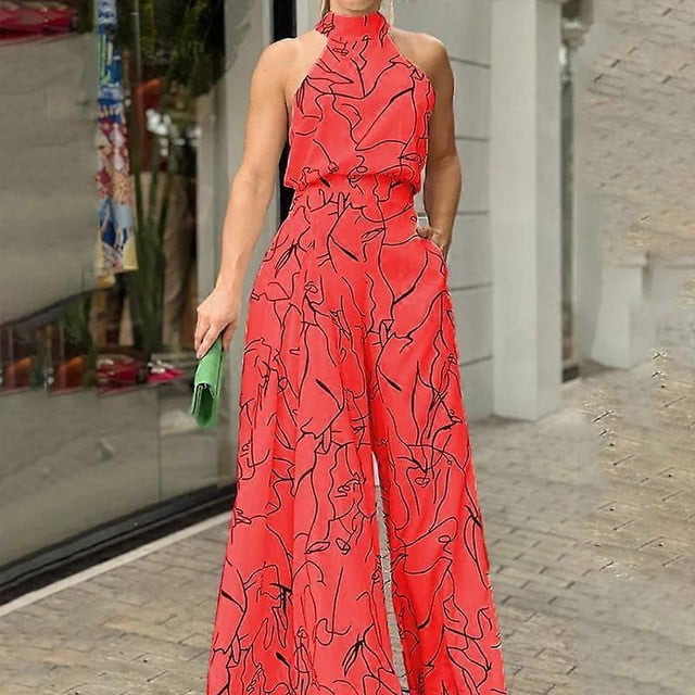 Women high-waisted strappy slim-fit jumpsuit