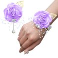 thumbnail image 1 of Pin para la muñeca con cuentas de hojas de oro, popular en Europa y América, ramillete de perlas y diamantes de imitación, para novia y novio, suministros para fiestas, 1 of 6
