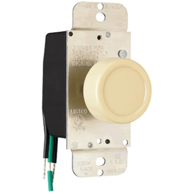 Pass & Seymour 90611IV 600W Single Pole Rotary Dimmer, Ivory Walmart