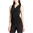 thumbnail image 1 of DKNY Blusa con frunces para mujer, negro, grande, 1 of 2