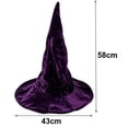 thumbnail image 4 of Wide Brim Curly Peak Halloween Witch Costume Hats for Women Soft Lightweight Foldable Wizard Headwear Decorative Accessory for Night Party Wear,Purple, 4 of 6