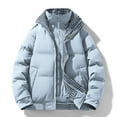 thumbnail image 2 of Rutainlusire Mens Winter Fashion Warm Puffer Jackets 2025 Men's Casual Top Solid Color Warm Jacket Stand Up Collar Fashionable Sports Zipper Top Men's Long Sleeved Cotton Jacket, 2 of 5