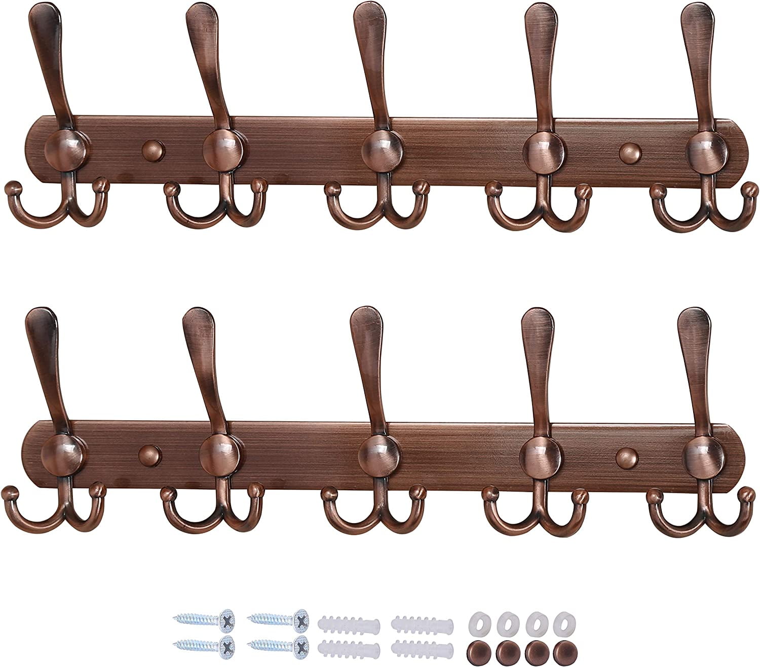 Dseap Coat Rack Wall Mounted5 Tri Hooks,Stainless Steel Heavy Duty