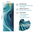 thumbnail image 2 of Teal and Gold Marble Ink Swirls Pattern Hot Yoga Mat Towel Non Slip for Hot Yoga - Quick-Drying Yoga Mat Cover with 4 Corner Pockets with Travel Bag - Hot Yoga Towel Non Slip 70"x26", 2 of 6