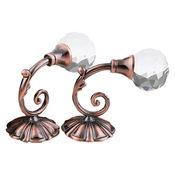 NICEXMAS Rose Gold Vintage Hooks for Curtains Crystal Holdbacks with Elegant Design