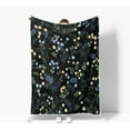 thumbnail image 4 of Black Wildflower Floral Throw Blanket, Botanical Printed Flannel Throw to Decorate Room and Bedroom, Rustic, 50" X 60", 4 of 5