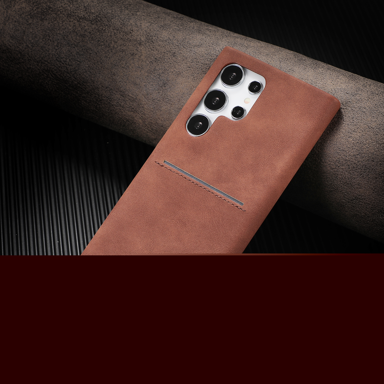 for Samsung Galaxy S26 Ultra PU Leather Back Case, Retro Skin Friendly Classic Card Slot Ultra Slim Shockproof Business Phone Cover for Men Women for Samsung Galaxy S26 Ultra, Brown