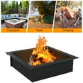 thumbnail image 6 of 36" x 36" Square Fire Pit Ring, 30" Inner Size, Heavy-Duty Steel, Powder Coated Black, for Outdoor Wood Burning, DIY Fire Pit, Above or In-Ground, Easy Assembly, Portable for Backyard, Camping & BBQ, 6 of 9