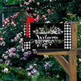 thumbnail image 2 of Floral Wreath Buffalo Plaid Mailbox Covers Spring Leaves Welcome Mail Box Covers Magnetic White Black Plaid Post Case Covers Outdoor Garden Decorations Standard Size 18x21 Inches, 2 of 6