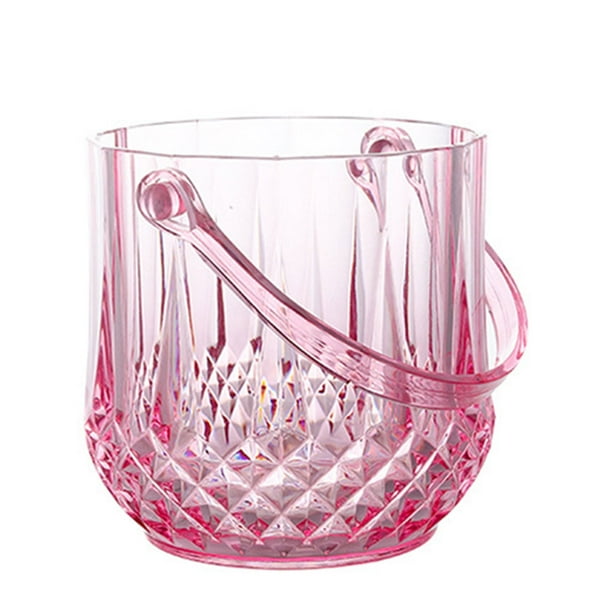 ZENTREE Ice Bucket Acrylic Clear Storage Tub Plastic Drink Buckets with