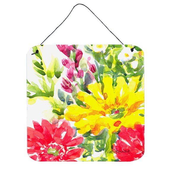 Carolines Treasures 6136DS66 Flower Wall or Door Hanging Prints 6x6 multicolor