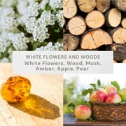 Better Homes and Gardens White Flowers and Woods Scented Reed Diffuser 3 Fl Oz (90mL) With 8 Synthetic Reeds.