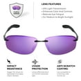 thumbnail image 4 of Xagger Polarized Rimless Driving Sunglasses for Men Metal Frame Anti-Glare UV400 Protection Sun Glasses, 4 of 6