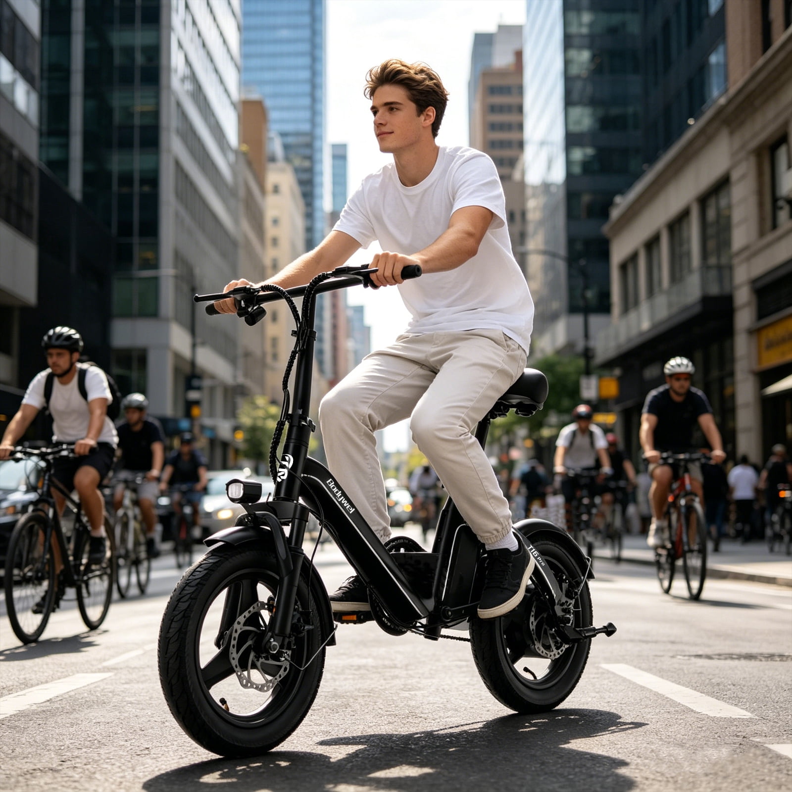 Bodywel Electric Bike for Adults, Electric Bicycle with 36V 13AH Battery, 14" Folding Ebike, Peak 500W Motor, Mini E Bikes for Urban Commuter, UL2849