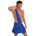 thumbnail image 2 of iiniim Mens Theme Party One Shoulder Strap Contrast Color Waistband Ruffle Skirt Blue 3XL, 2 of 7