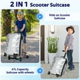 thumbnail image 6 of Advwin Scooter Suitcase for Kids & Adults, 3-D Hardshell Ride On Scooter Luggage with LED Light Up Wheels, TSA Lock, Lightweight Foldable Carry On Rideable Suitcase for Children Teenagers, Silver, 6 of 10
