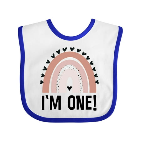 

Inktastic 1st Birthday Boho Rainbow One Year Old Boys or Girls Baby Bib
