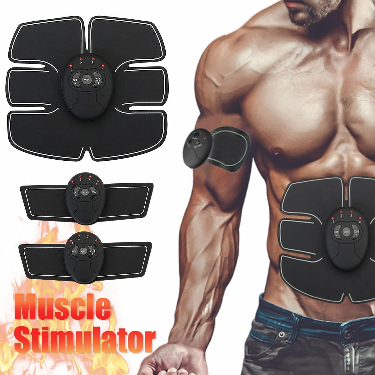 IMATE Abdominal Muscle Trainer EMS Abs Trainer Muscle Stimulator Ab Toning Belt Waist Trainer Belly Support Belt Gym Training Exercise Machine Home Fitness Training Gear