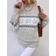 thumbnail image 1 of Women's Ugly Christmas Sweater Pullover Sweater Jumper Jumper Ribbed Knit Knitted Snowflake Turtleneck Vintage Style Christmas Holiday Winter Fall, 1 of 2
