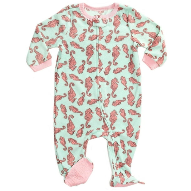 Leveret Leveret Fleece Footed Pajama Sleeper Sea Horse 1218 Months