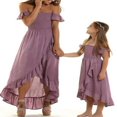 thumbnail image 1 of Maman et Moi Robes de Mousseline d'Épaule Ébouriffé Longue Robe Mère Fille Correspondant Robe de Soleil, 1 of 3