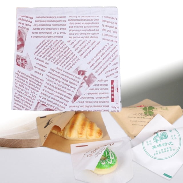 100x bolsa de hamburguesas bolsa de restaurante envolturas de comida caliente multiusos bolsas desechables de panadería bolsa de papel de regalo a pru D